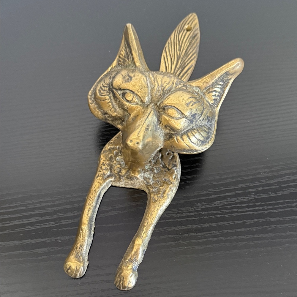 Vintage Brass Fox Door Knocker